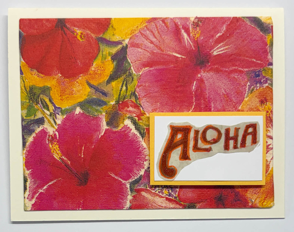 Sold Art. Use "Contact Linda" to order a similar work. x-Sold-Art-Tropical Impression Art Card (TI-0627) 5.5" W x 4.25" H