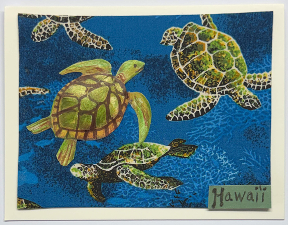 Sold Art. Use "Contact Linda" to order a similar work. x-Sold-Art-Tropical Impression Art Card (TI-0629) 5.5" W x 4.25" H