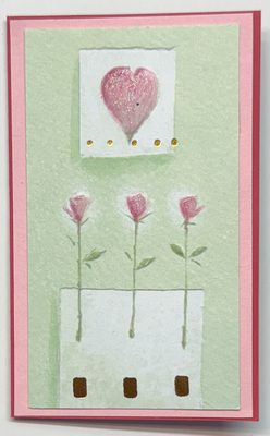 Sold - Use "Contact Linda" to order a similar work. Gift Enclosure Art Card (GE-5468) 2.25" W  x  4" H