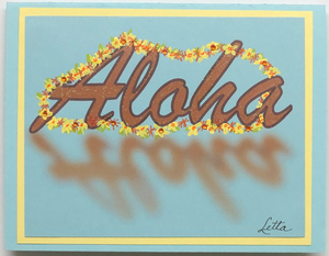 Sold - Use "Contact Linda" to order a similar work. One Of A Kind Art Card (OK-7582) 5.5" W  x  4.25" H