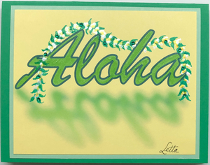 Sold - Use "Contact Linda" to order a similar work. One Of A Kind Art Card (OK-7584) 5.5" W  x  4.25" H