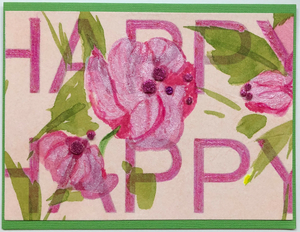 Sold - Use "Contact Linda" to order a similar work. One Of A Kind Art Card (OK-7596) 5.5" W  x  4.25" H