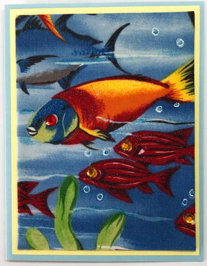 Sold - Use "Contact Linda" to order a similar work. One Of A Kind Art Card (OK-7961) 4.25" W  x  5.5" H