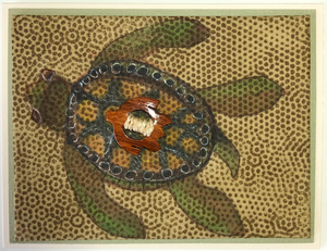 Sold - Use "Contact Linda" to order a similar work. One Of A Kind Art Card (OK-7983) 5.5" W  x  4.25" H