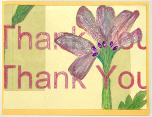 Sold - Use "Contact Linda" to order a similar work. One Of A Kind Art Card (OK-7991) 5.5" W  x  4.25" H