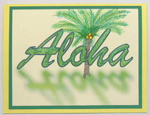 Sold - Use "Contact Linda" to order a similar work. One Of A Kind Art Card (OK-8123) 5.5" W  x  4.25" H