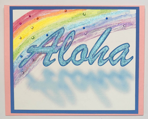 Sold - Use "Contact Linda" to order a similar work. One Of A Kind Art Card (OK-8130) 5.5" W  x  4.25" H