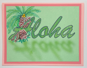 Sold - Use "Contact Linda" to order a similar work. One Of A Kind Art Card (OK-8132) 5.5" W  x  4.25" H