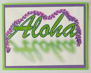 Sold Art. Use "Contact Linda" to order a similar work. One Of A Kind Art Card (OK-8203) 5.5" W  x  4.25" H