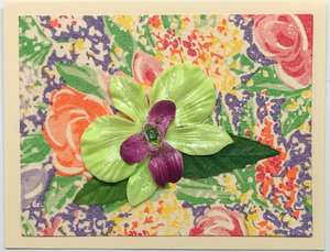 Sold - Use "Contact Linda" to order a similar work. Tropical Impression Art Card (TI-0368) 5.5" W  x  4.25" H