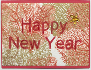 Sold - Use "Contact Linda" to order a similar work. Tropical Impression Art Card (TI-0385) 5.5" W  x  4.25" H