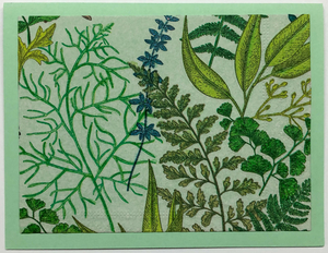 Sold - Use "Contact Linda" to order a similar work. Tropical Impression Art Card (TI-0394) 5.5" W  x  4.25" H