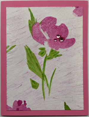 Sold - Use "Contact Linda" to order a similar work. Tropical Impression Art Card (TI-0396) 4.25" W  x  5.5" H