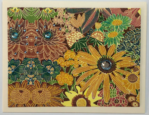 Sold - Use "Contact Linda" to order a similar work. Tropical Impression Art Card (TI-0466) 5.5" W  x  4.25" H