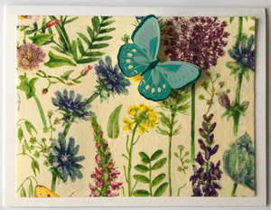 Sold - Use "Contact Linda" to order a similar work. Tropical Impression Art Card (TI-0476) 5.5" W  x  4.25" H