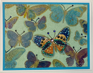 Sold - Use "Contact Linda" to order a similar work. Tropical Impression Art Card (TI-0513) 5.5" W  x  4.25" H